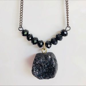 NECKLACE | Black Onyx Druzy Gemstone Necklace